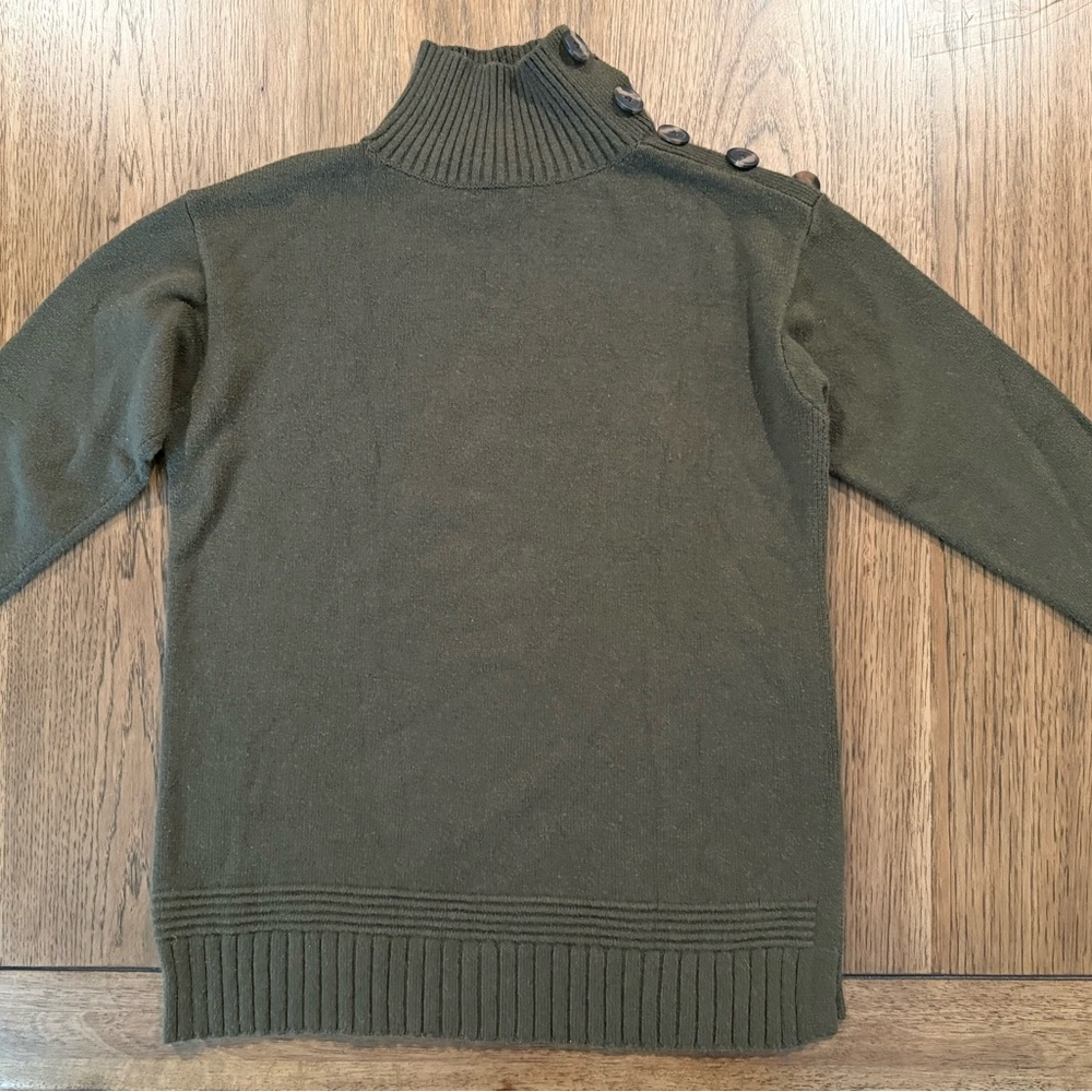 Anthropologie Sweater Women Size XS Olive Green Pullover Cozy Mock Neck